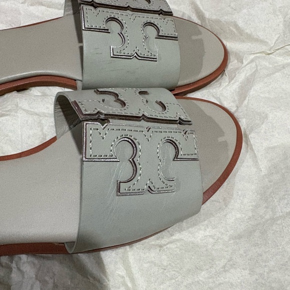 Tory Burch Light Gray Slide Sandals - Picture 6 of 11